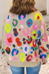 Leopard Drop Shoulder Bright Sweatshirt